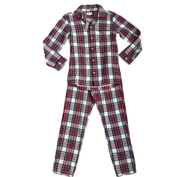 J. Crew Plaid Flannel Pajama White-Out‎ Plaid Red Multi Size XS - Picture 5 of 12